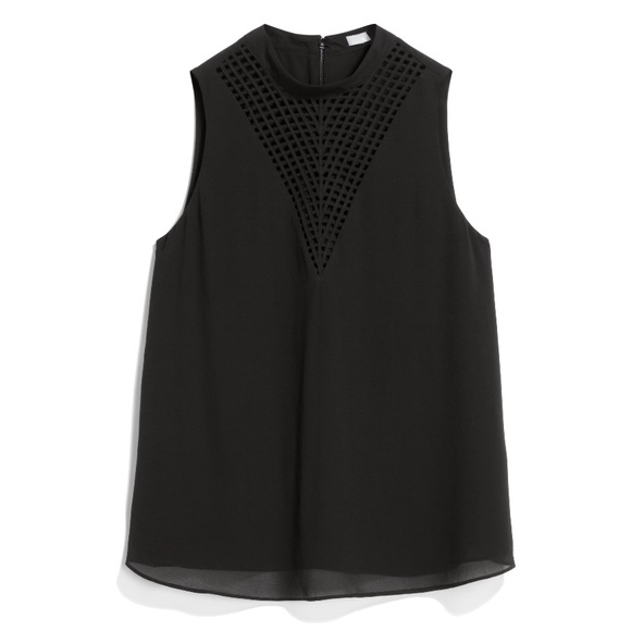 Q&A Tops - Q&A Mesh Women’s Blouse Black Sleeveless Dressy Top Small